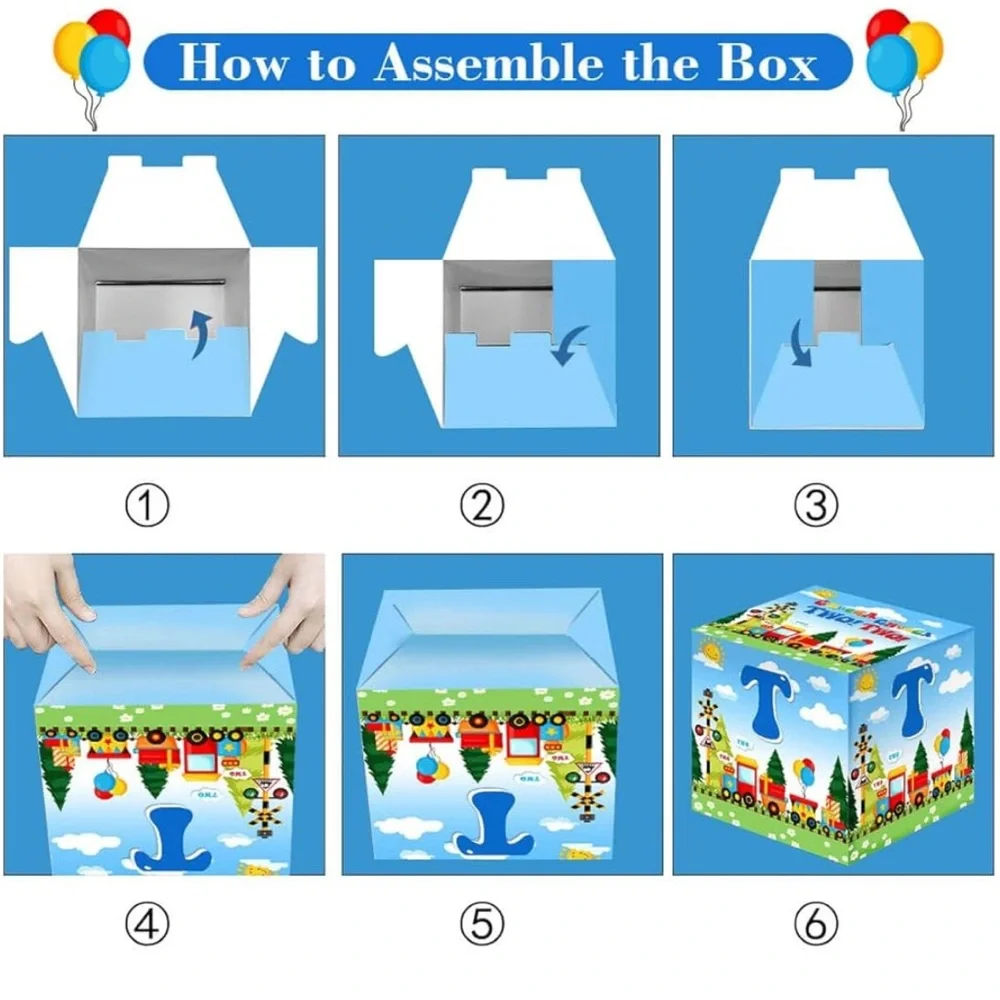 Chugga Chugga Two Two Balloon Boxes Train, 3 pc.,2nd Birthday Party Supplies